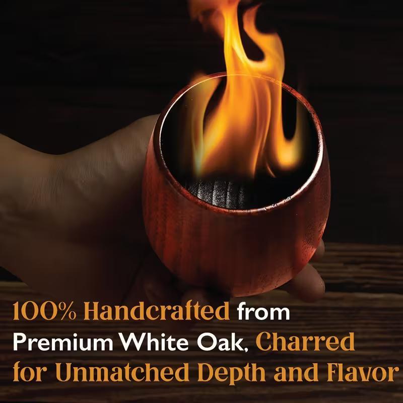 Burnt Wood Bourbon Whiskey Glass, Vintage Style, Ideal Gift For Men - Classic Vintage Style