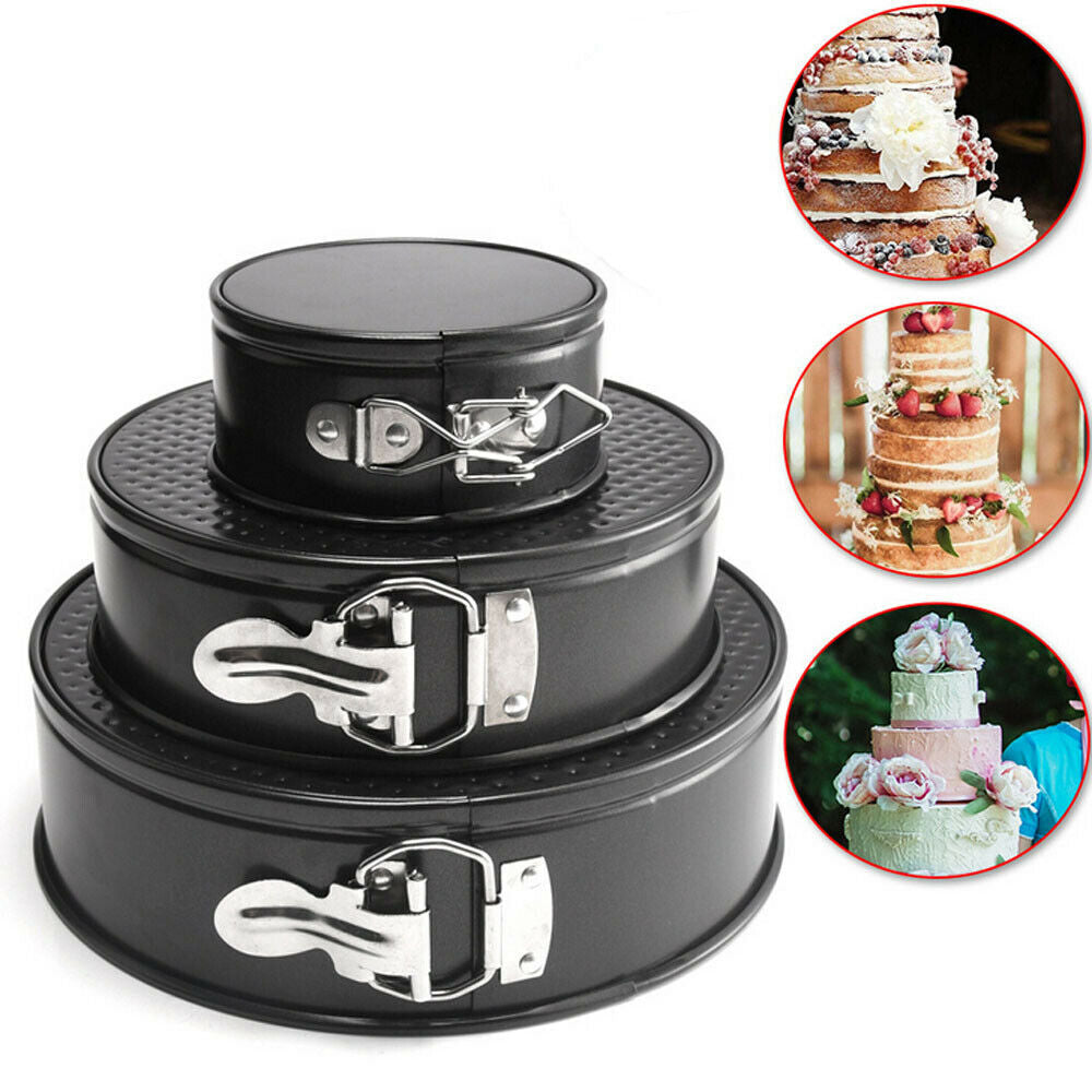 3PCS Non-Stick Cake Tier Mold Set — Springform Round Bakeware