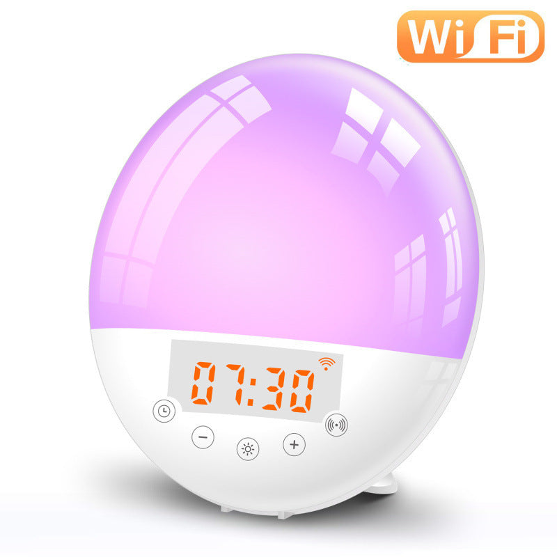 Wi-Fi Voice-Control Sunrise Wake-Up Light Alarm Clock – Smart Natural Light Simulation with App, FM Radio & Sleep Aid Features