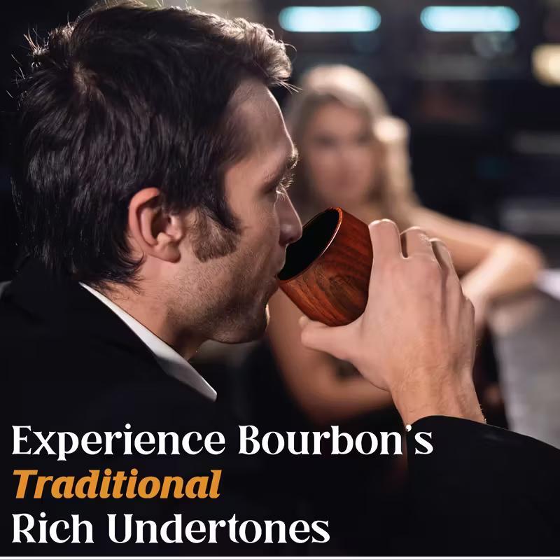 Burnt Wood Bourbon Whiskey Glass, Vintage Style, Ideal Gift For Men - Classic Vintage Style