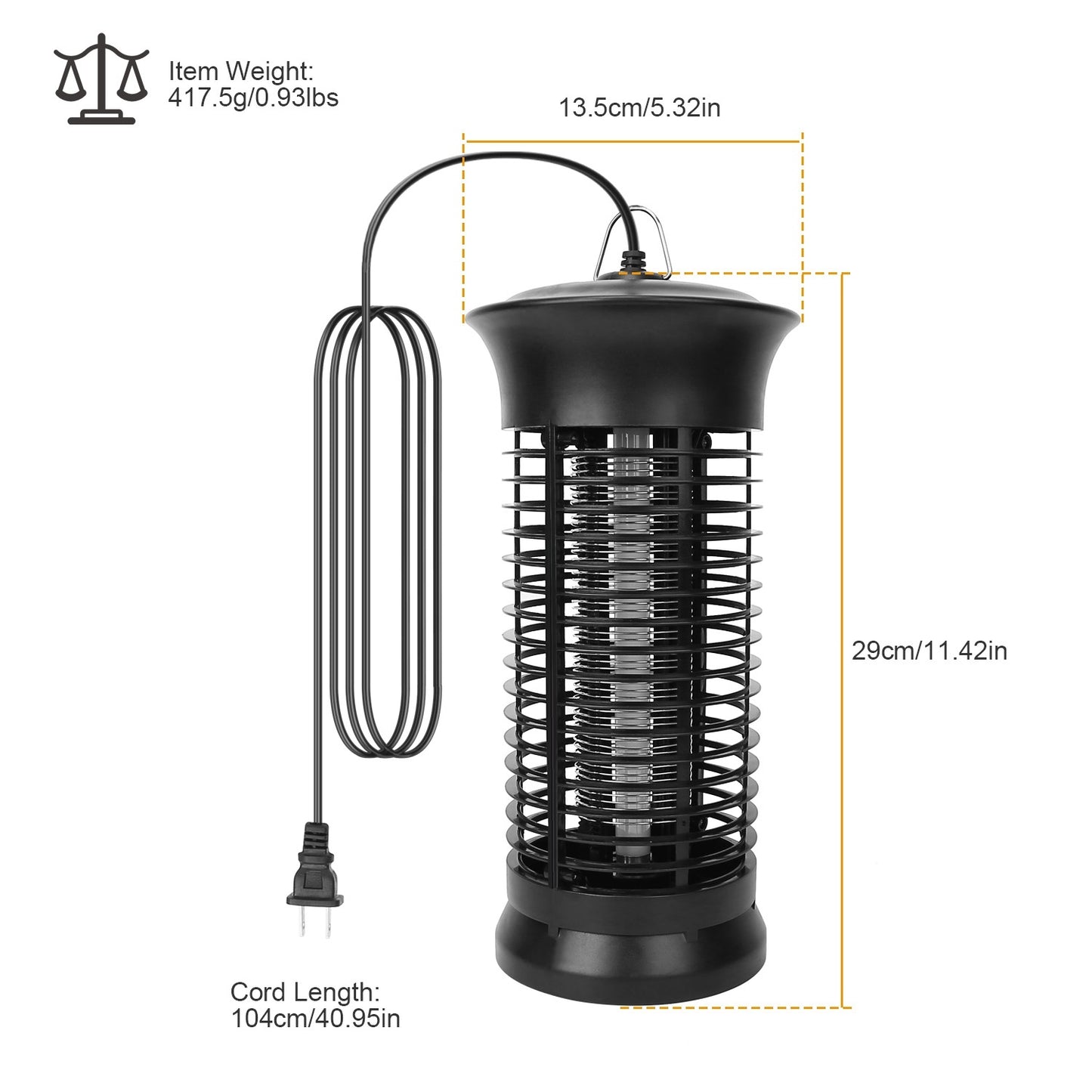 1Pc Electric Bug Zapper Mosquito Killer UV Light Flying Zapper Insect Killer Lamps Pest Fly Trap Catcher Odorless Noiseless