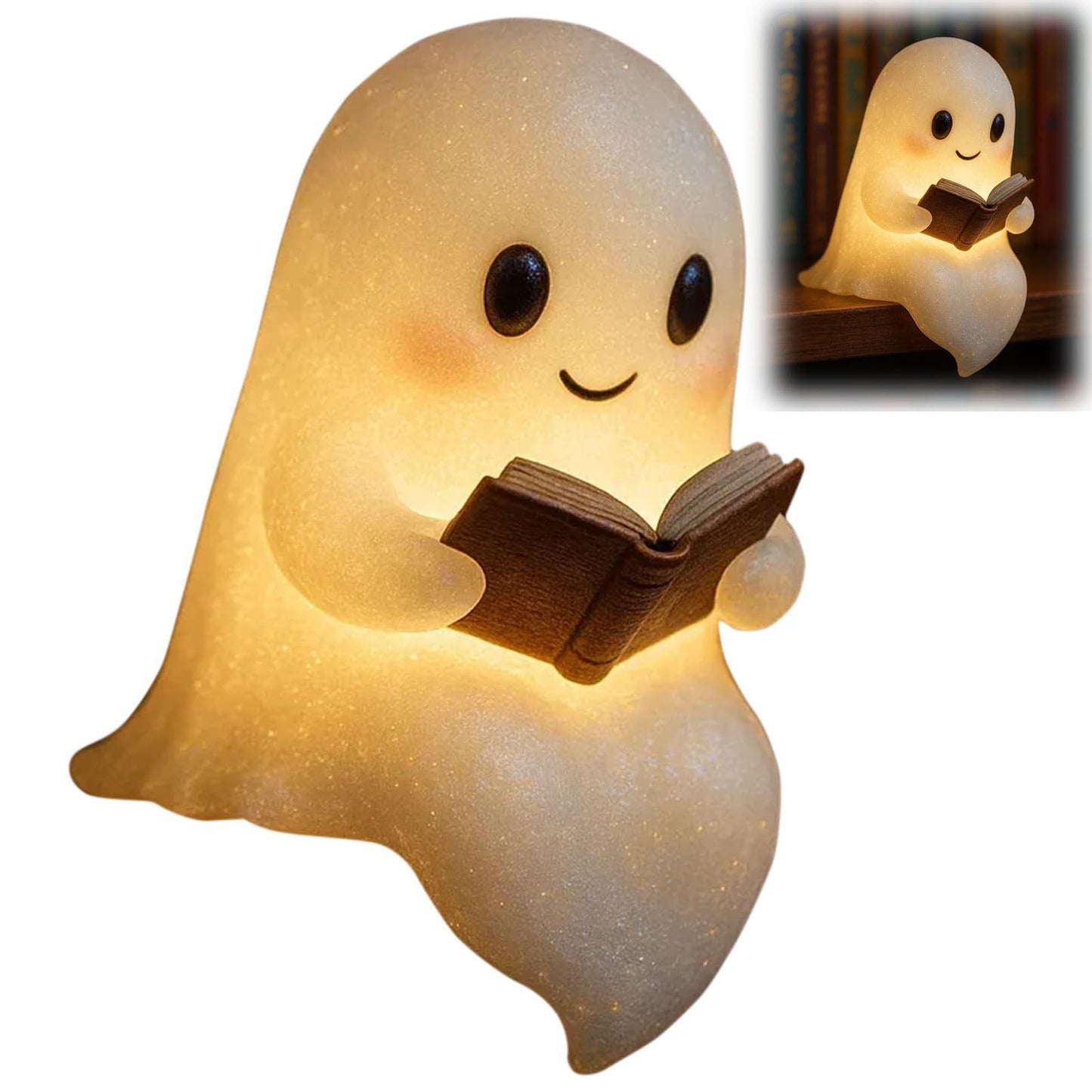 Cute LED Ghost Night Light – Warm Glow Bedside Companion