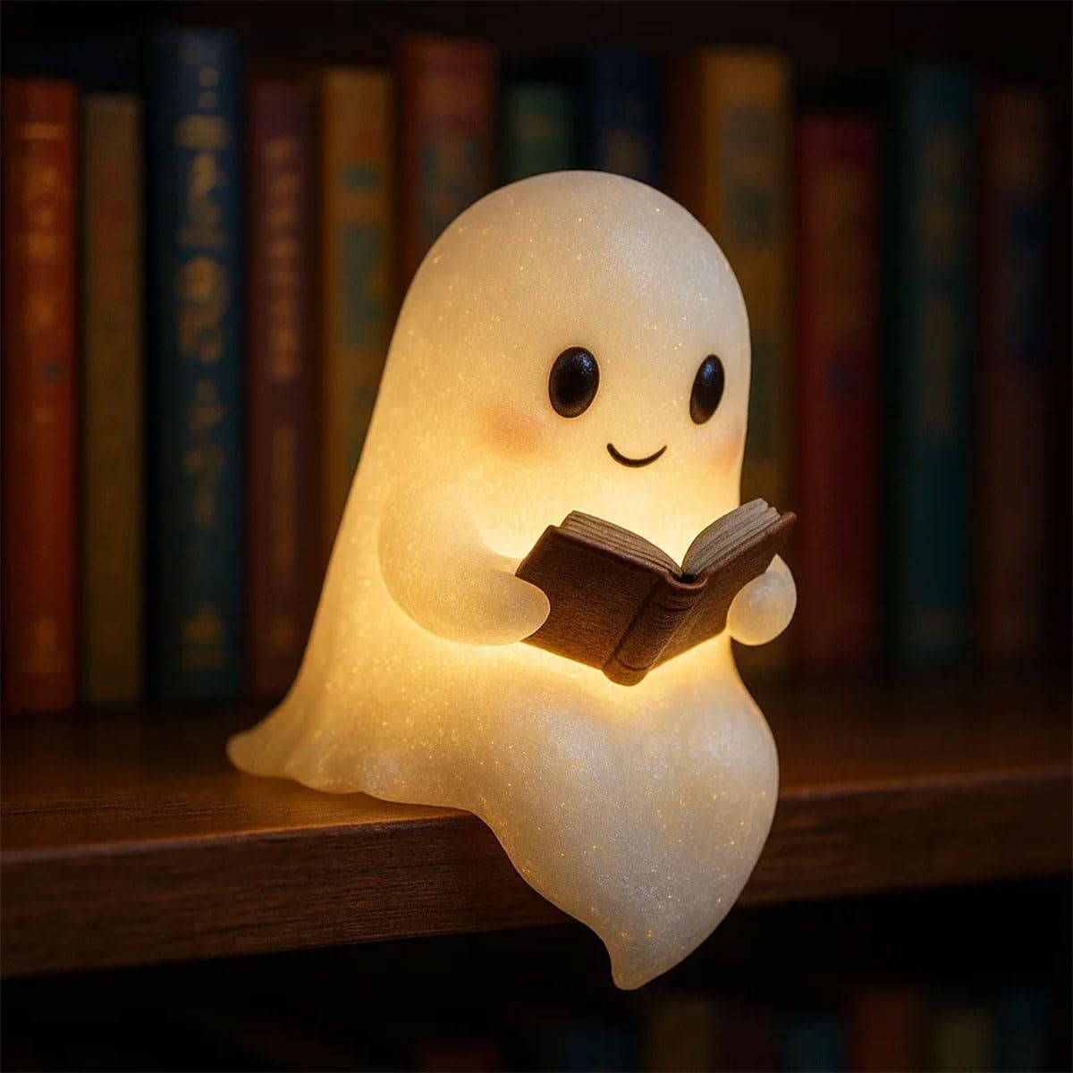 Cute LED Ghost Night Light – Warm Glow Bedside Companion
