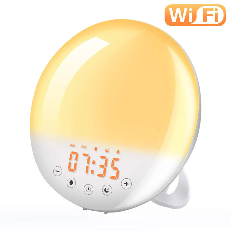 Wi-Fi Voice-Control Sunrise Wake-Up Light Alarm Clock – Smart Natural Light Simulation with App, FM Radio & Sleep Aid Features