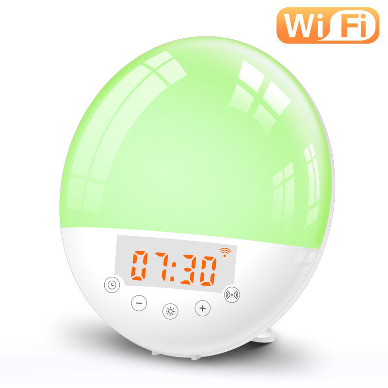 Wi-Fi Voice-Control Sunrise Wake-Up Light Alarm Clock – Smart Natural Light Simulation with App, FM Radio & Sleep Aid Features