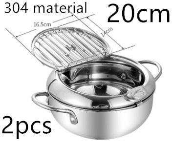 Stainless Steel Telescopic Folding Fry Basket — 20 cm Degreasing Kitchen Tool
