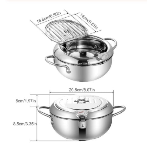 Stainless Steel Telescopic Folding Fry Basket — 20 cm Degreasing Kitchen Tool
