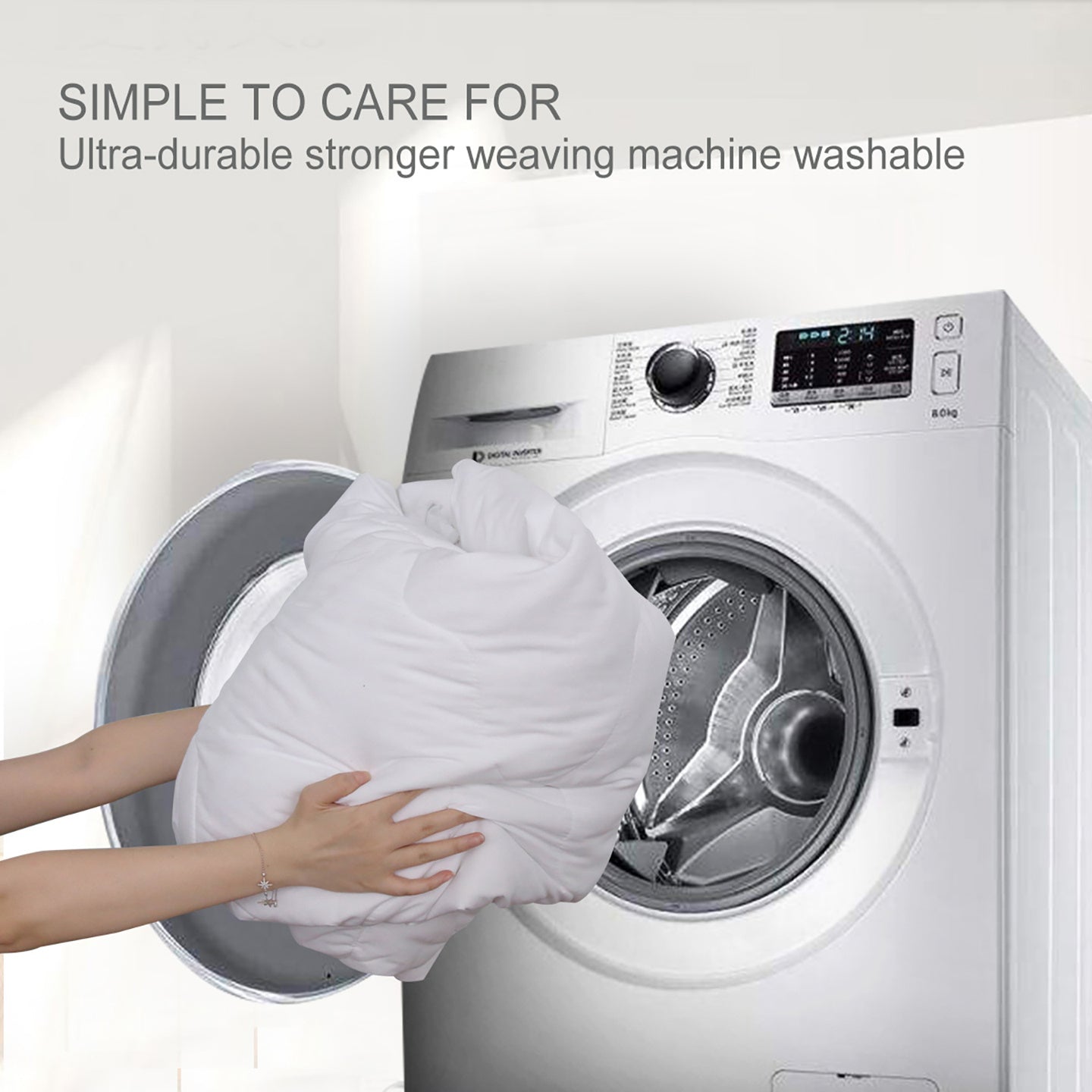 3PCS Coconut & Banana Leaf Pattern Duvet Cover Set – Minimalist Style