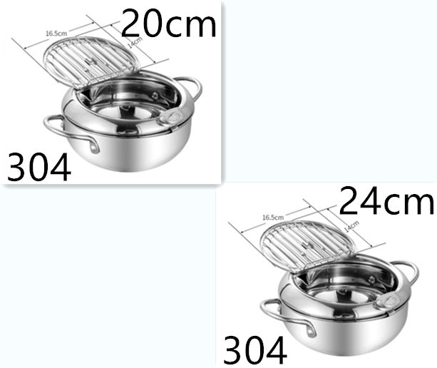 Stainless Steel Telescopic Folding Fry Basket — 20 cm Degreasing Kitchen Tool